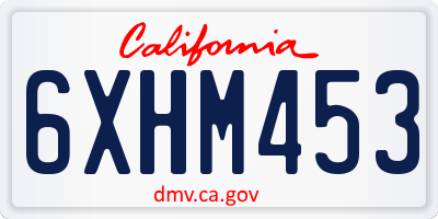 CA license plate 6XHM453