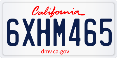 CA license plate 6XHM465