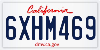 CA license plate 6XHM469