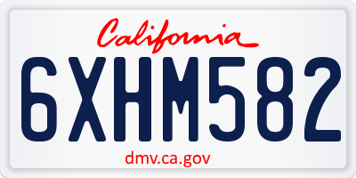 CA license plate 6XHM582