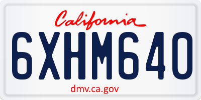CA license plate 6XHM640