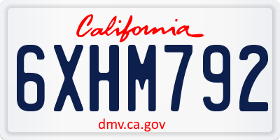 CA license plate 6XHM792