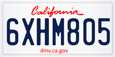 CA license plate 6XHM805