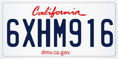 CA license plate 6XHM916