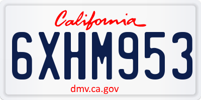 CA license plate 6XHM953