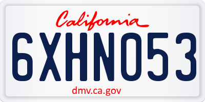 CA license plate 6XHN053