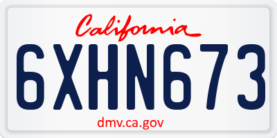 CA license plate 6XHN673