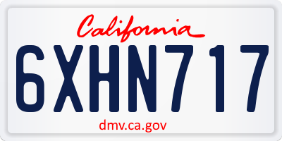 CA license plate 6XHN717