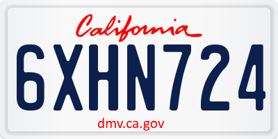 CA license plate 6XHN724