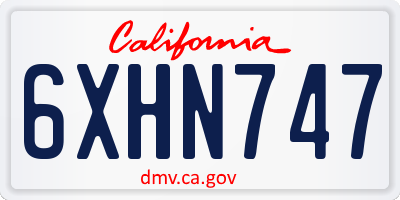 CA license plate 6XHN747