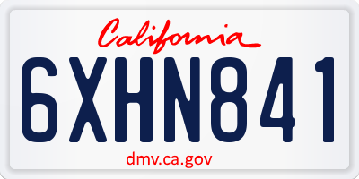 CA license plate 6XHN841