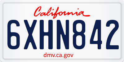 CA license plate 6XHN842