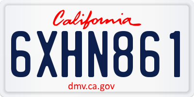 CA license plate 6XHN861