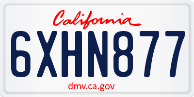 CA license plate 6XHN877