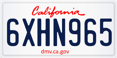 CA license plate 6XHN965