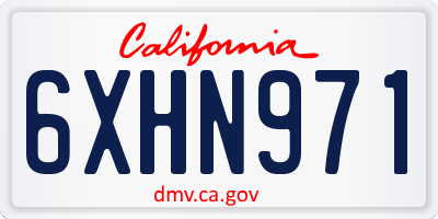 CA license plate 6XHN971
