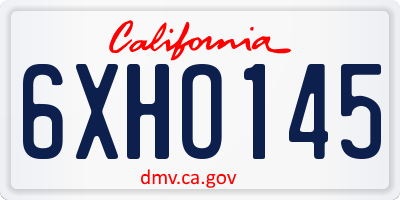 CA license plate 6XHO145