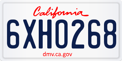 CA license plate 6XHO268