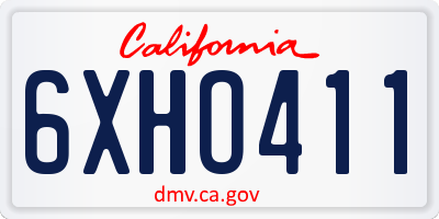 CA license plate 6XHO411