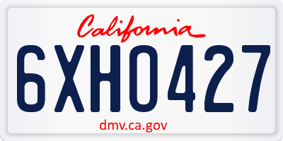 CA license plate 6XHO427