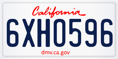 CA license plate 6XHO596