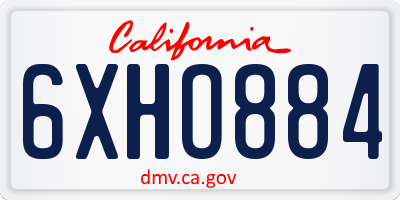 CA license plate 6XHO884