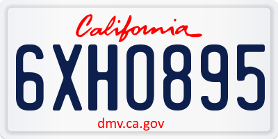 CA license plate 6XHO895