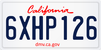 CA license plate 6XHP126