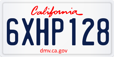 CA license plate 6XHP128