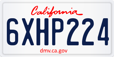CA license plate 6XHP224