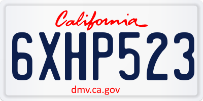 CA license plate 6XHP523