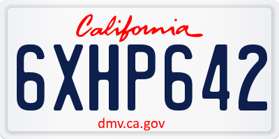 CA license plate 6XHP642