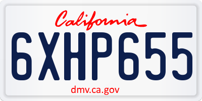CA license plate 6XHP655