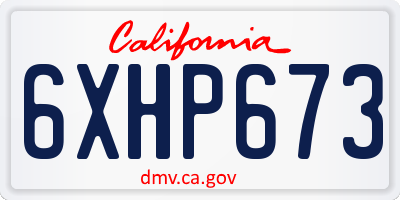 CA license plate 6XHP673