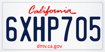 CA license plate 6XHP705