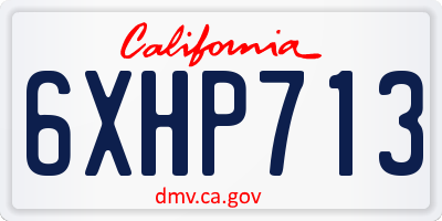 CA license plate 6XHP713