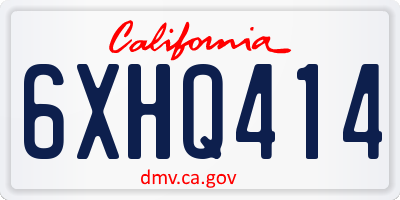 CA license plate 6XHQ414