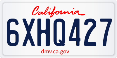 CA license plate 6XHQ427