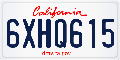 CA license plate 6XHQ615