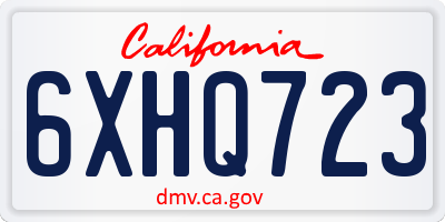 CA license plate 6XHQ723