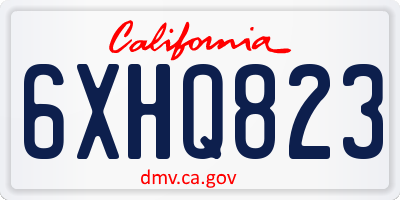 CA license plate 6XHQ823