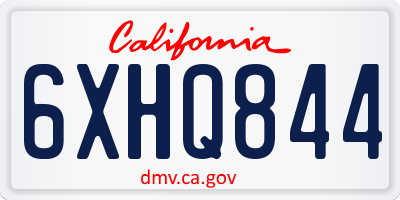 CA license plate 6XHQ844