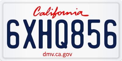 CA license plate 6XHQ856