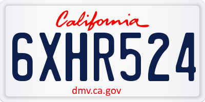 CA license plate 6XHR524