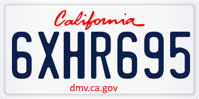 CA license plate 6XHR695