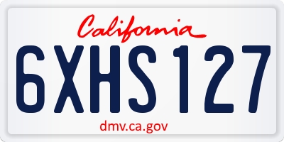 CA license plate 6XHS127