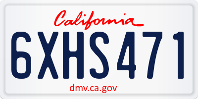 CA license plate 6XHS471