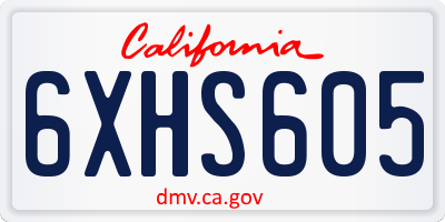 CA license plate 6XHS605