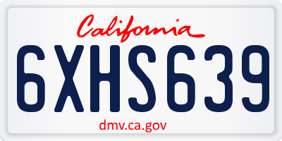CA license plate 6XHS639