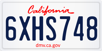CA license plate 6XHS748